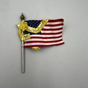 Vintage 1991 Hallmark Christmas Ornament Flag Of Liberty Bless America Patriotic
